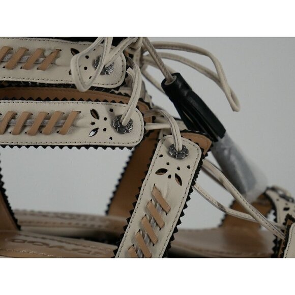 NWT Coach Via Demi Gladiator Wedge Snakeskin Sandals in White 5 - Picture 5 of 8